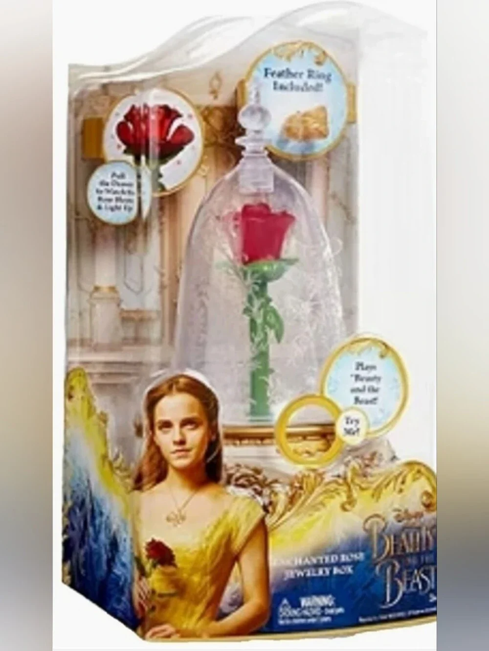 Beauty and the Beast Enchanted Rose Lighted/ Musical Jewelry Box  Disney*